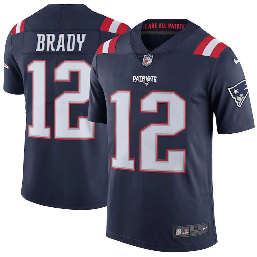 Men New England Patriots 12 Tom Brady Nike Navy Limited NFL Jersey